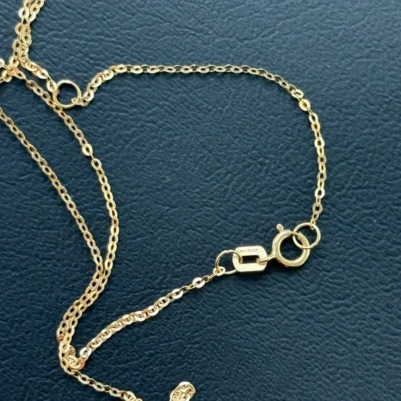 Gold, Diamond, Aquamarine Initial Pendant Necklace - Picture 5 of 5